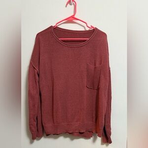 Rust Red Knit Sweater with Pocket - Size XL‎